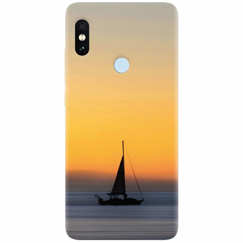 Husa silicon pentru Xiaomi Mi A2, Wind Sail Boat Ocean Sunset
