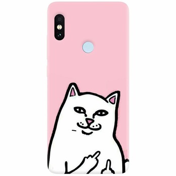 Husa silicon pentru Xiaomi Mi 8, White Cat Husa silicon pentru Xiaomi Mi 8, White Cat