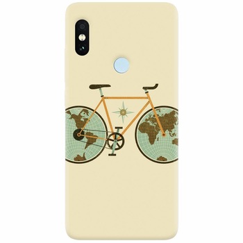 Husa silicon pentru Xiaomi Redmi Note 5 Pro, Retro Bicycle Illustration Husa silicon pentru Xiaomi Redmi Note 5 Pro, Retro Bicycle Illustration