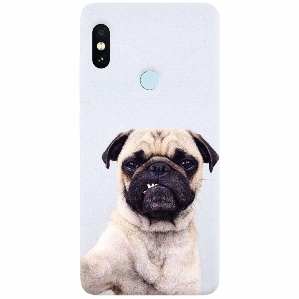 Husa silicon pentru Xiaomi Mi Max 3, Simple Pug Selfie