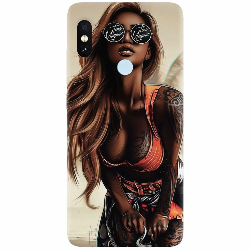 Husa silicon pentru Xiaomi Mi A2, Tattoed Girl