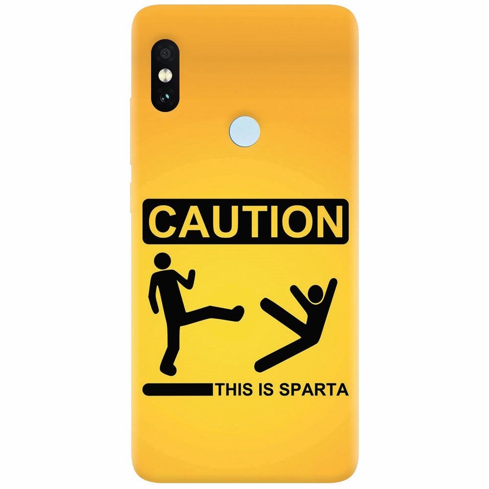 Husa silicon pentru Xiaomi Mi Max 3, This Is Sparta Funny Illustration