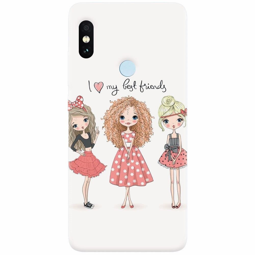 Husa silicon pentru Xiaomi Mi A2, I Love My Best Friends