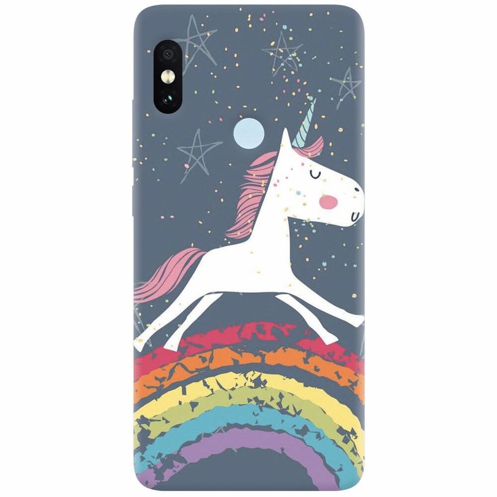 Husa silicon pentru Xiaomi Mi A2, Unicorn Rainbow