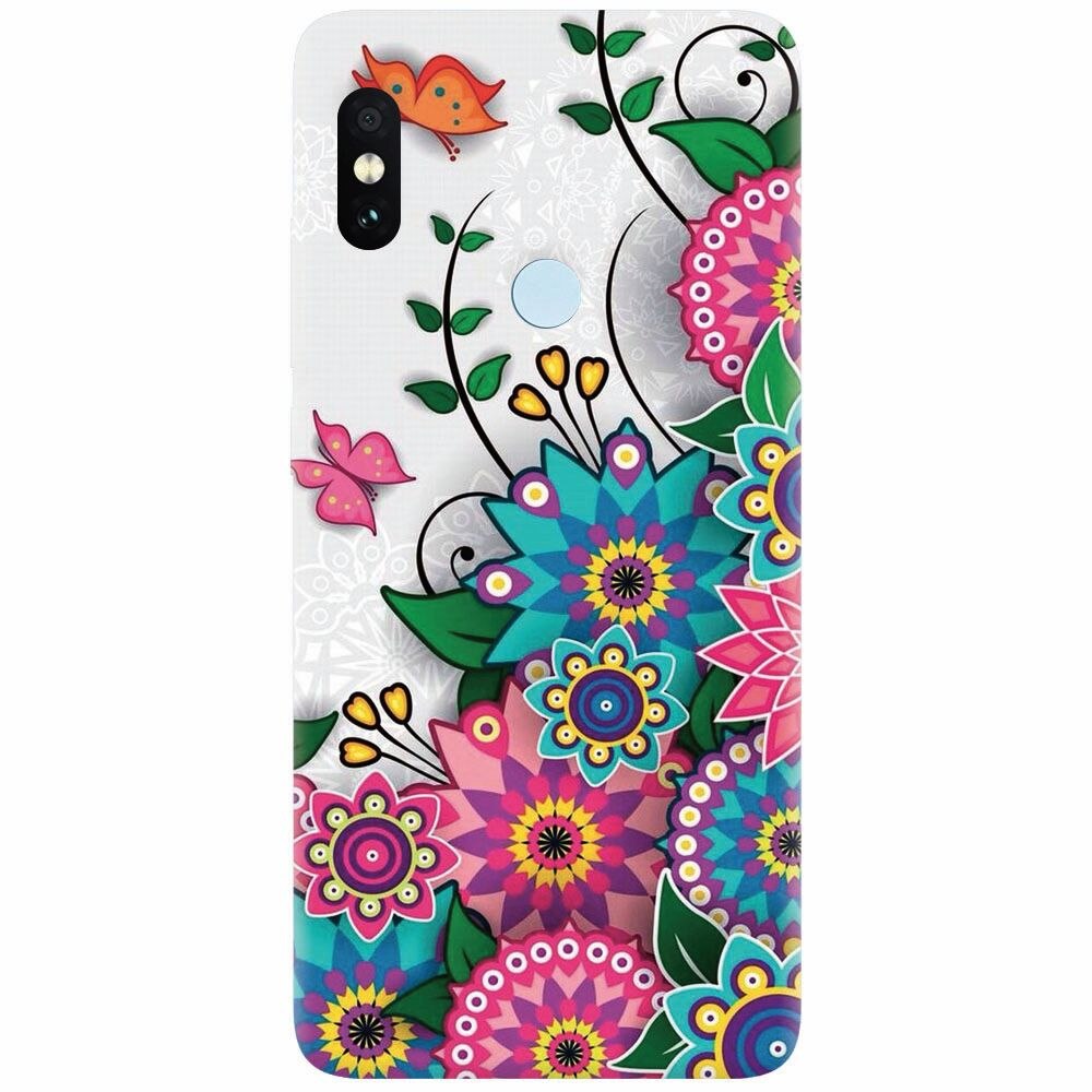 Husa silicon pentru Xiaomi Mi Max 3, Mandala Flowers