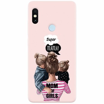 Husa silicon pentru Xiaomi Mi A2 Lite, Mom Of Girls Husa silicon pentru Xiaomi Mi A2 Lite, Mom Of Girls