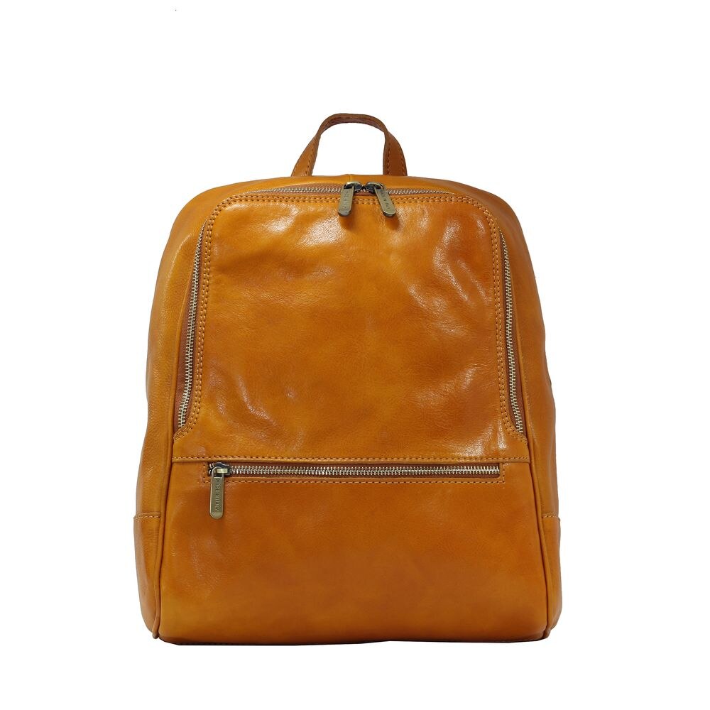 Rucsac de dama din piele naturala vachetta 5569F, galben