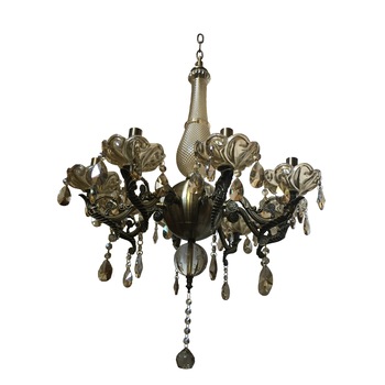Lustra DC 8043/8, schelet bronz antic, metal sticla si cristal, 5*e14,inaltime ajustabila Lustra DC 8043/8, schelet bronz antic, metal sticla si cristal, 5*e14,inaltime ajustabila