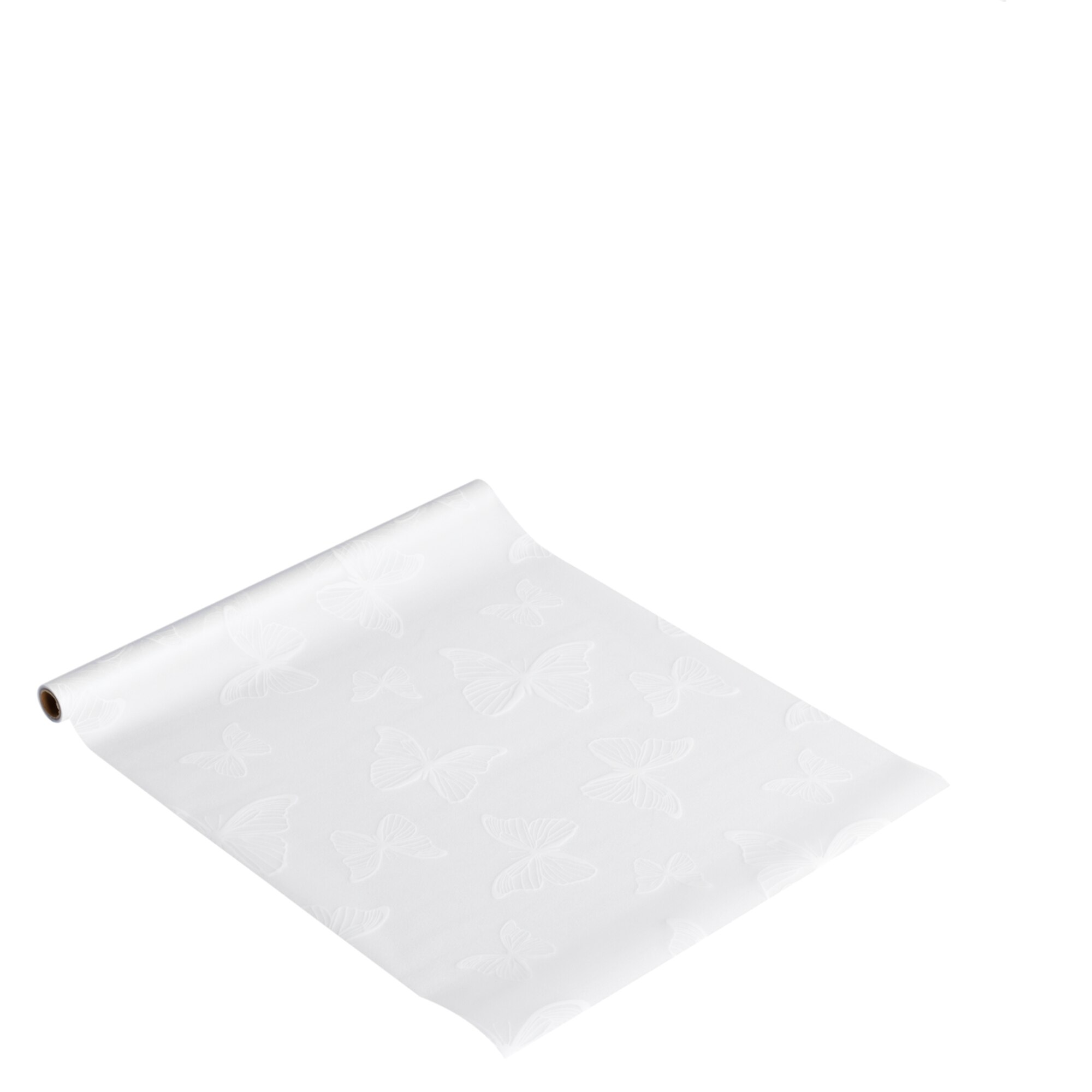 Folie statica protectie vizuala HTWF 167 Model cu fluturi, casa.pro, 75 cm x 2 m, PVC, alb efect opac