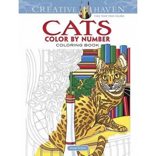 Creative Haven Cats Color by Number Coloring Book, George Toufexis (Author)