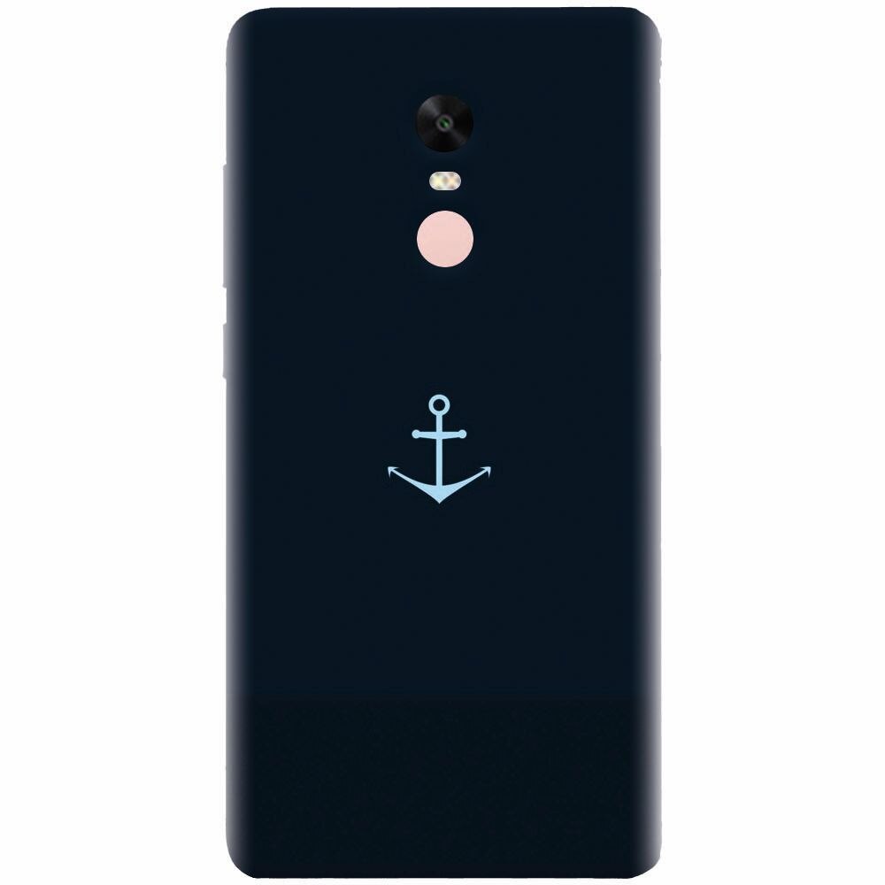 Husa silicon pentru Xiaomi Redmi Note 4X, Blue Navy Anchor Illustration Flat