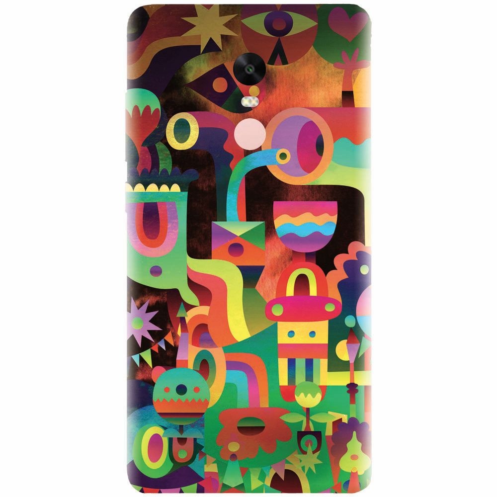 Husa silicon pentru Xiaomi Redmi Note 4X, Abstract Colorful Shapes