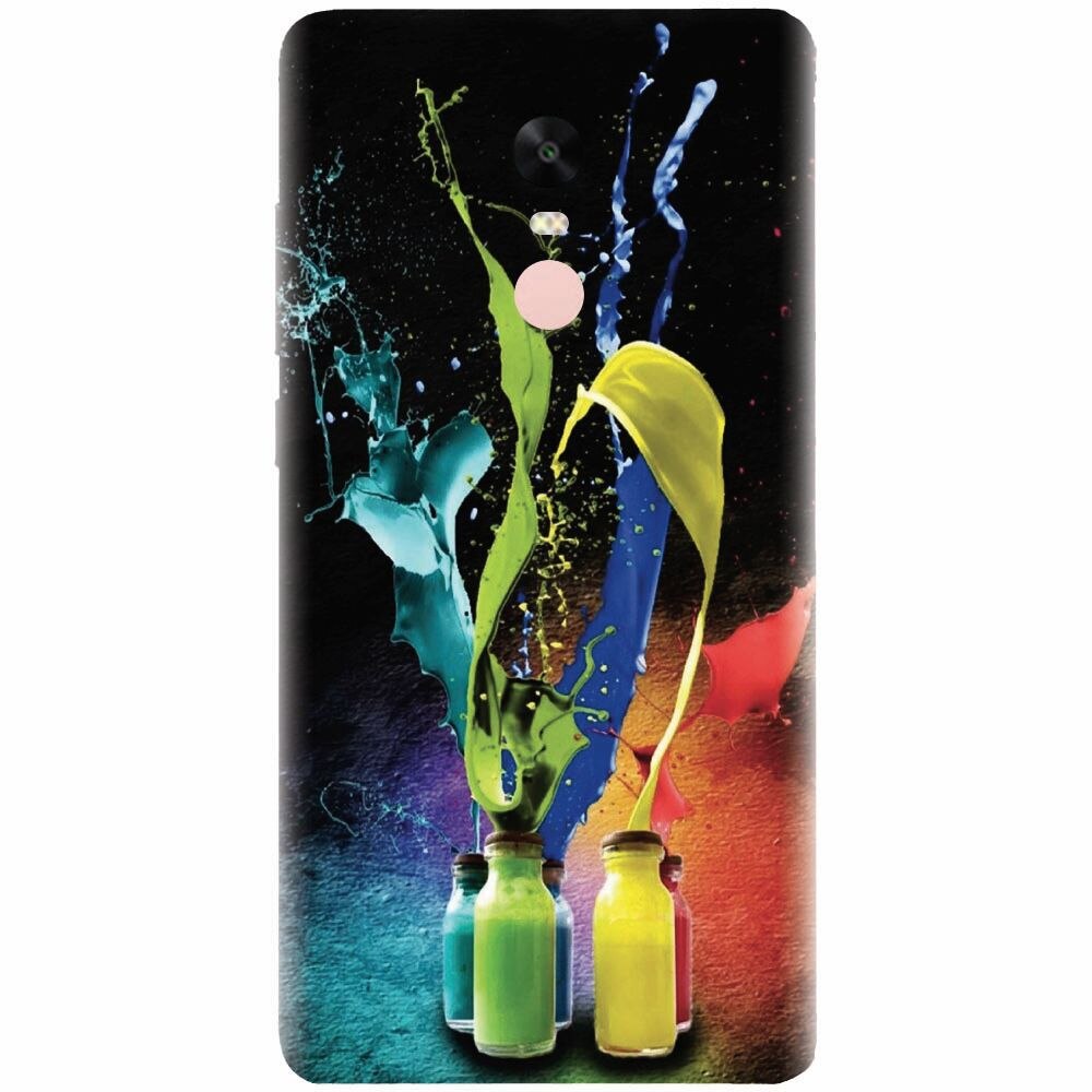 Husa silicon pentru Xiaomi Redmi Note 4X, Abstract Color Bottles Splash