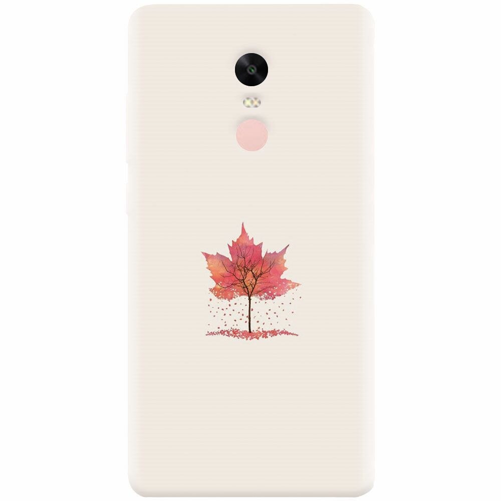 Husa silicon pentru Xiaomi Redmi Note 4X, Autumn Tree Leaf Shape Illustration