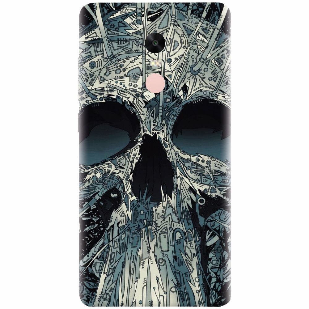 Husa silicon pentru Xiaomi Redmi Note 4, Abstract Skull Artwork Illustration