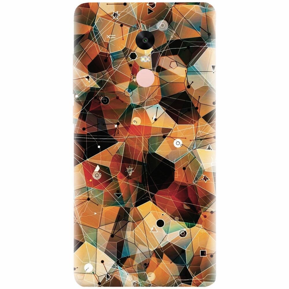 Husa silicon pentru Xiaomi Redmi Note 4, Abstract Triangles Connected Lines
