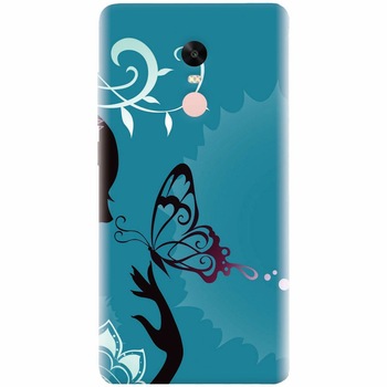 Husa silicon pentru Xiaomi Redmi Note 4X, Blue Butterfly Husa silicon pentru Xiaomi Redmi Note 4X, Blue Butterfly