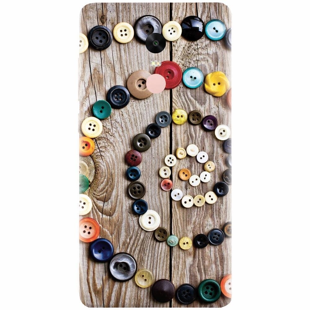 Husa silicon pentru Xiaomi Redmi Note 4, Colorful Buttons Spiral Wood Deck