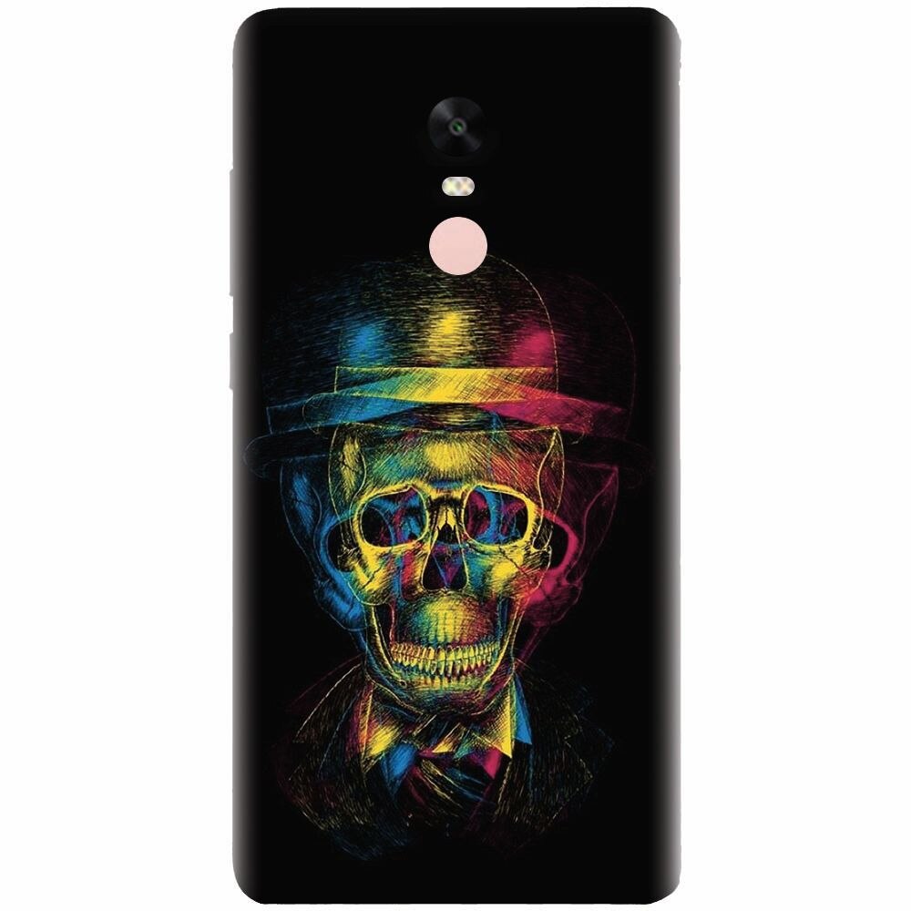 Husa silicon pentru Xiaomi Redmi Note 4X, Colorfull skull 3d