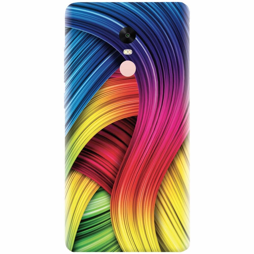 Husa silicon pentru Xiaomi Redmi Note 4, Curly Colorful Rainbow Lines Illustration