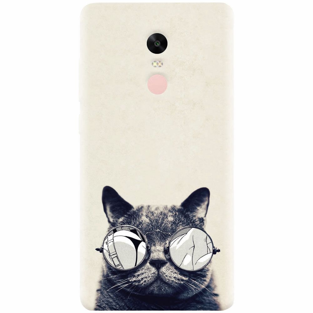 Husa silicon pentru Xiaomi Redmi Note 4, Cool Cat Glasses