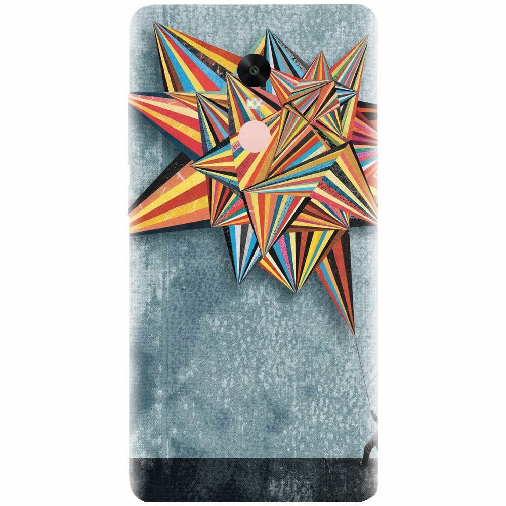 Husa silicon pentru Xiaomi Redmi Note 4X, Abstract Colorful Balloon Triangles