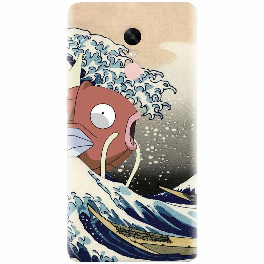 Husa silicon pentru Xiaomi Redmi Note 4X, Great Wave Fish