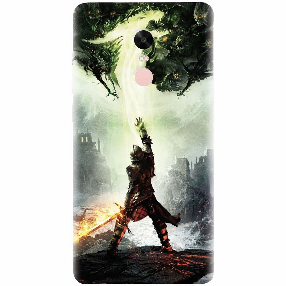 Husa silicon pentru Xiaomi Redmi Note 4X, Green Dragon