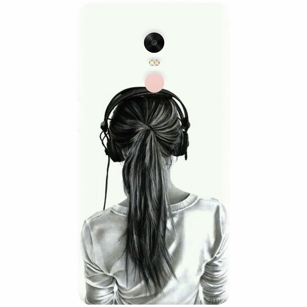 Husa silicon pentru Xiaomi Redmi Note 4X, Girl With Headphone