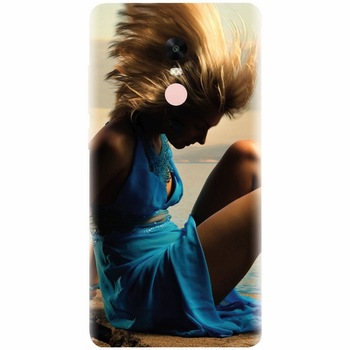 Husa silicon pentru Xiaomi Redmi Note 4X, Girl In Blue Dress Husa silicon pentru Xiaomi Redmi Note 4X, Girl In Blue Dress