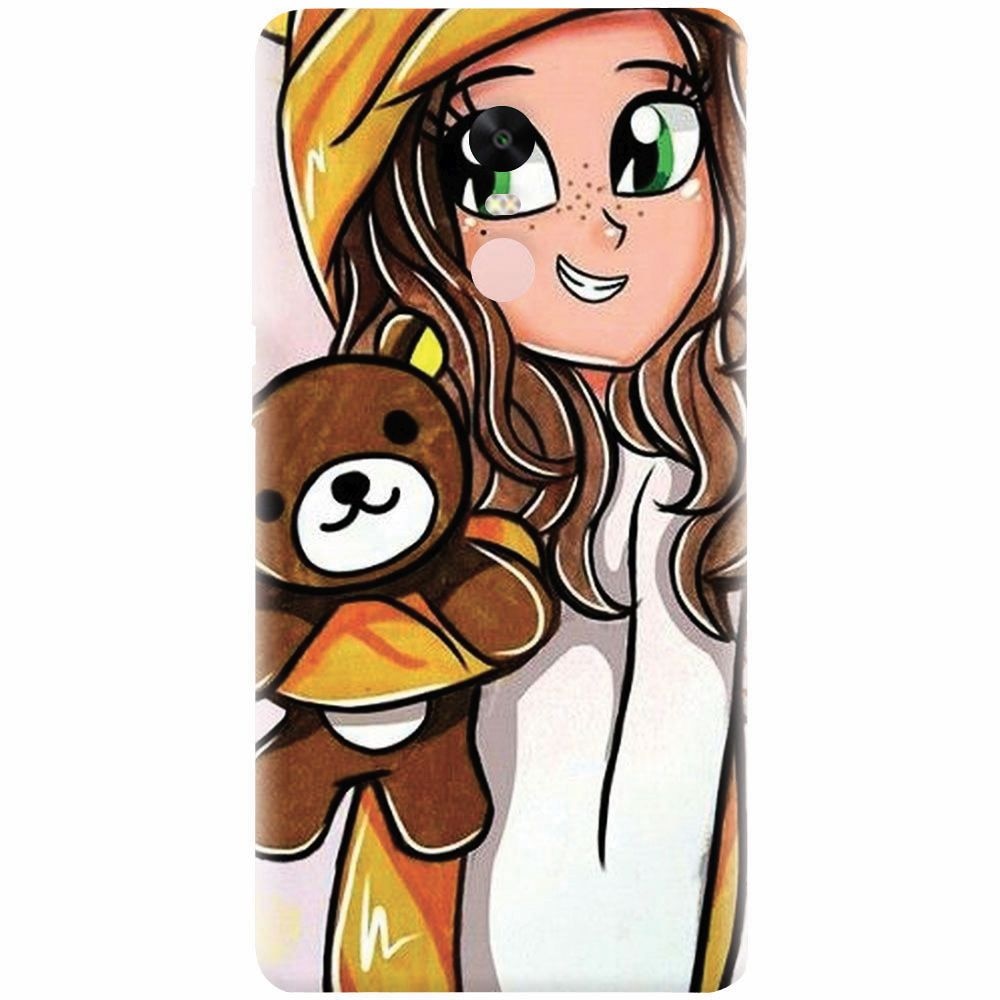Husa silicon pentru Xiaomi Redmi Note 5A Prime, Girl With Little Bear