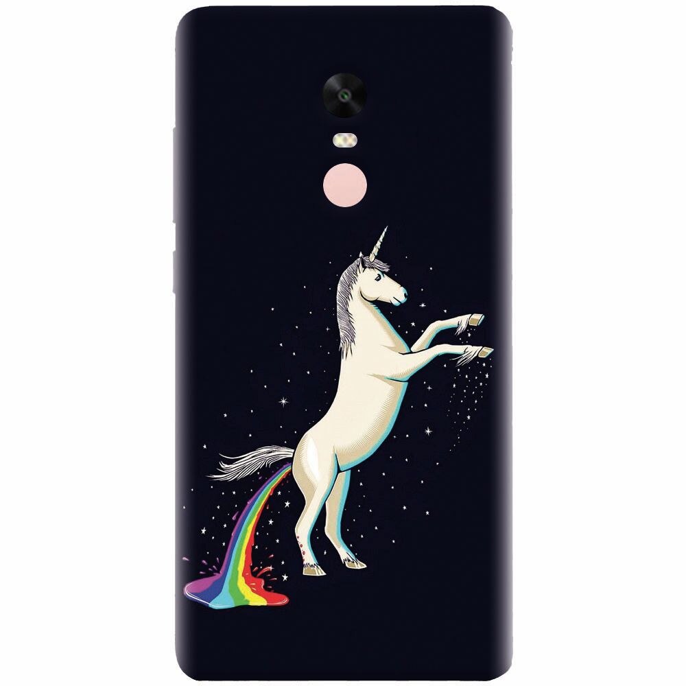 Husa silicon pentru Xiaomi Redmi Note 4, Unicorn Shitting Rainbows