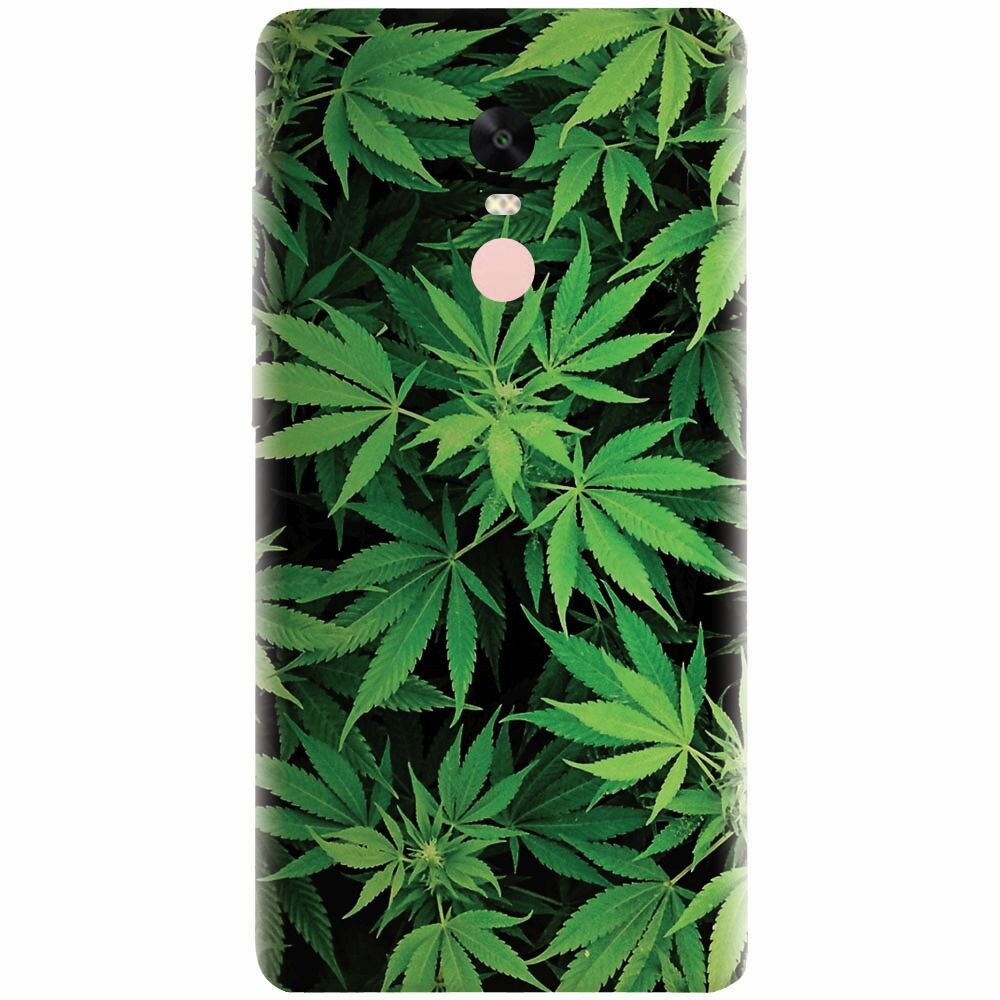 Husa silicon pentru Xiaomi Redmi Note 5A Prime, Green Leaf Pattern