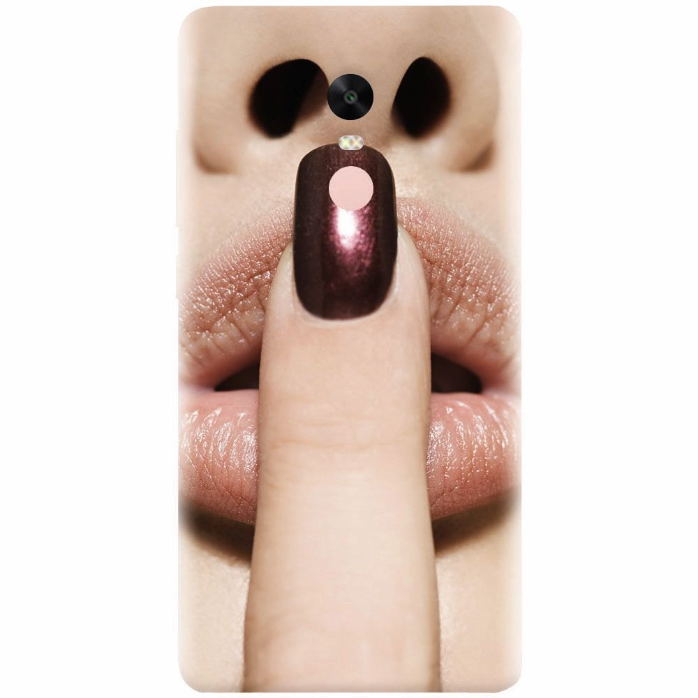 Husa silicon pentru Xiaomi Redmi Note 5A Prime, Finger Purple Nailpolish Girl Lips