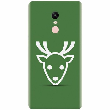 Husa silicon pentru Xiaomi Redmi Note 4, Minimal Reindeer Illustration Green Husa silicon pentru Xiaomi Redmi Note 4, Minimal Reindeer Illustration Green