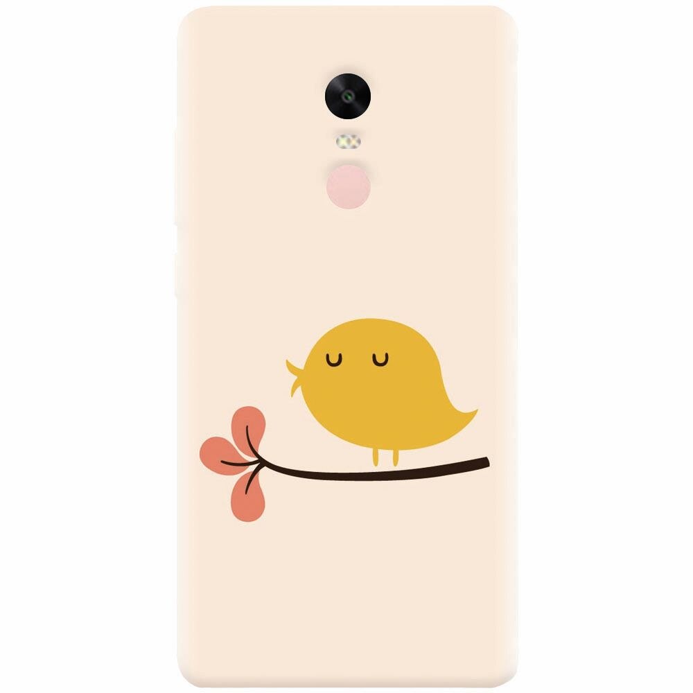 Husa silicon pentru Xiaomi Redmi Note 4, Flat Minimal Cute Bird Illustration