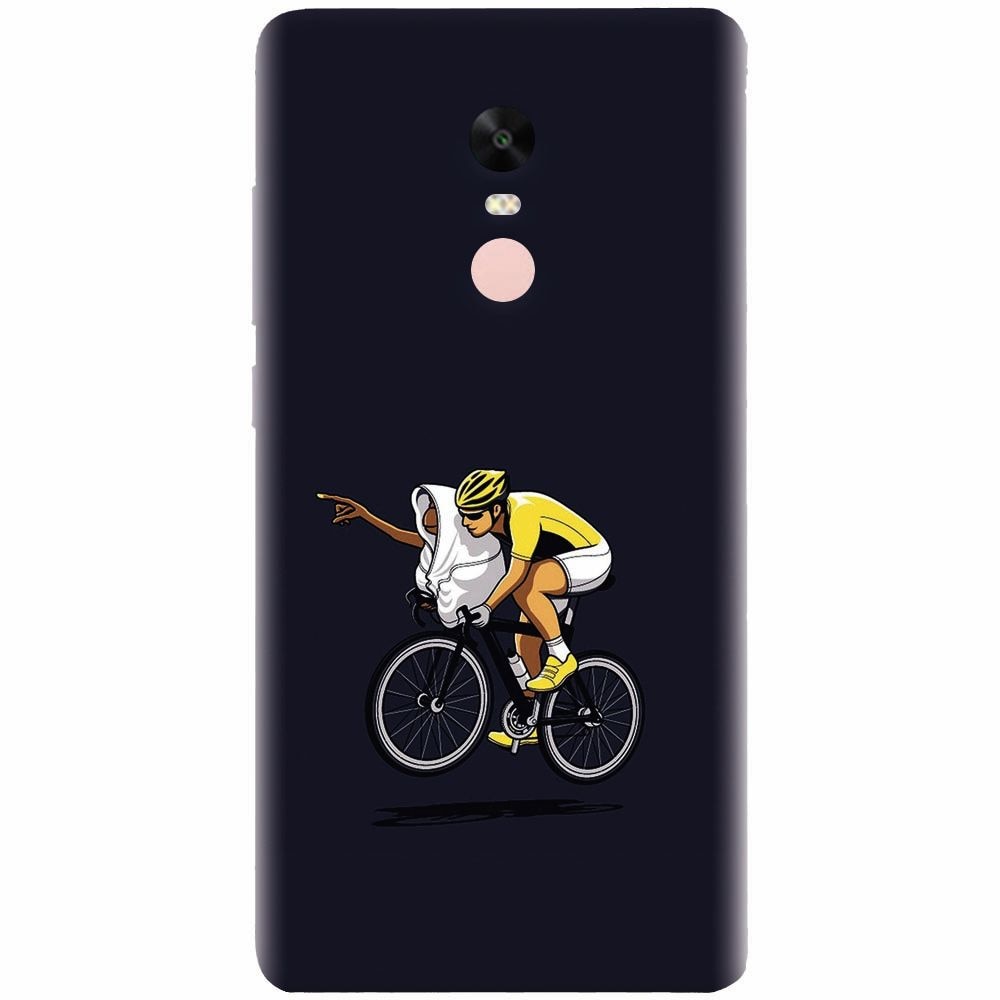 Husa silicon pentru Xiaomi Redmi Note 4, ET Riding Bike Funny Illustration