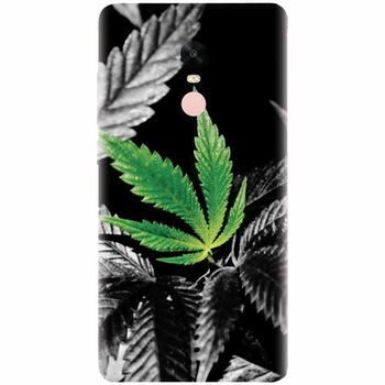 Husa silicon pentru Xiaomi Redmi Note 4, Trippy Pot Leaf Green Husa silicon pentru Xiaomi Redmi Note 4, Trippy Pot Leaf Green