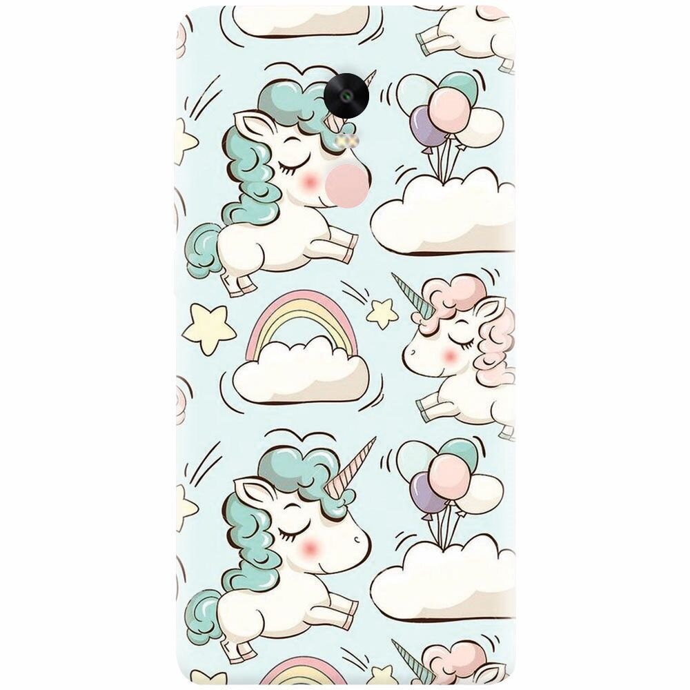 Husa silicon pentru Xiaomi Redmi Note 4X, Unicorns And Clouds