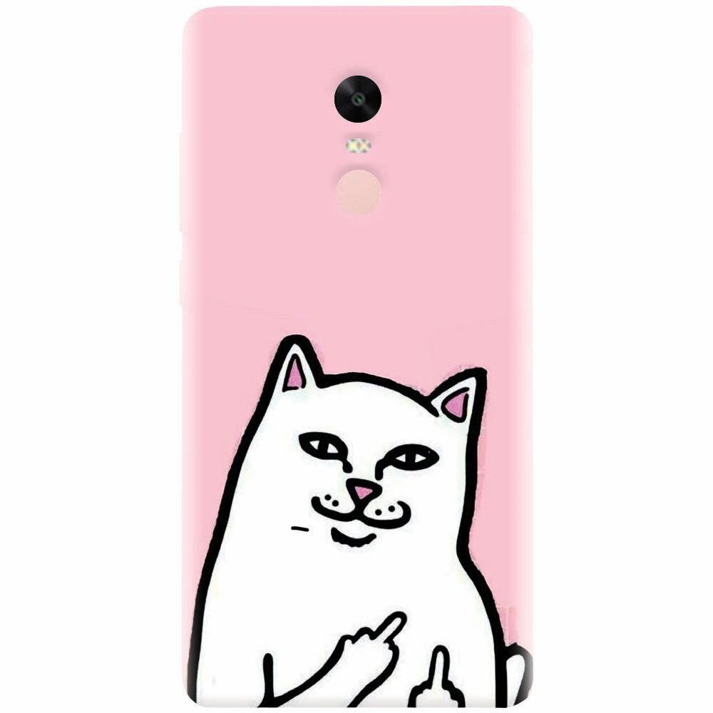 Husa silicon pentru Xiaomi Redmi Note 4X, White Cat