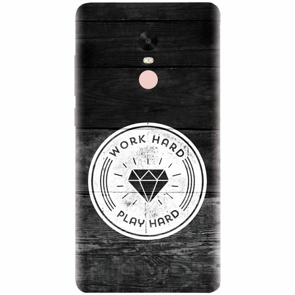 Husa silicon pentru Xiaomi Redmi Note 4X, Work Hard Play Hard