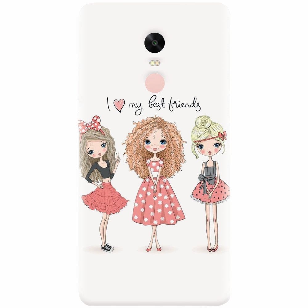 Husa silicon pentru Xiaomi Redmi Note 4X, I Love My Best Friends