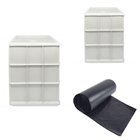 Pachet 2 x Cutie branza 20L cu capac, Inchidere etansa, Sigiliu 2 capete, 38cm x 24cm + Sac menajer, 35l, 50bucati/rola