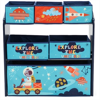 Dulap depozitare jucarii U-Grow Explore the universe, Albastru Dulap depozitare jucarii U-Grow Explore the universe, Albastru