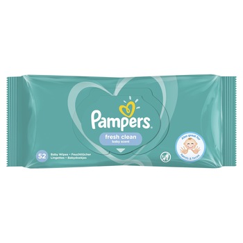 Servetele umede Pampers Fresh Clean, 12 pachete x 52, 624 buc Servetele umede Pampers Fresh Clean, 12 pachete x 52, 624 buc