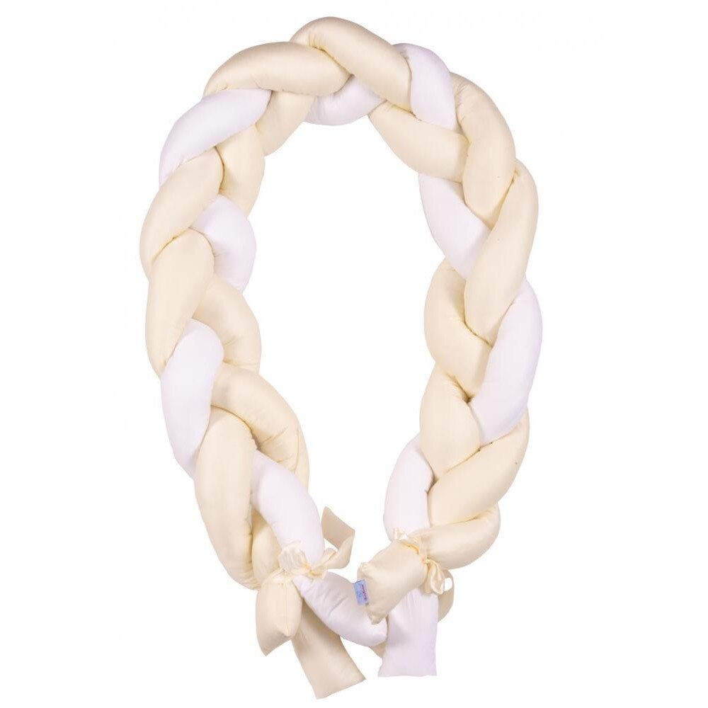Protectie laterala din bumbac Bumper impletit The Braid Beige 02