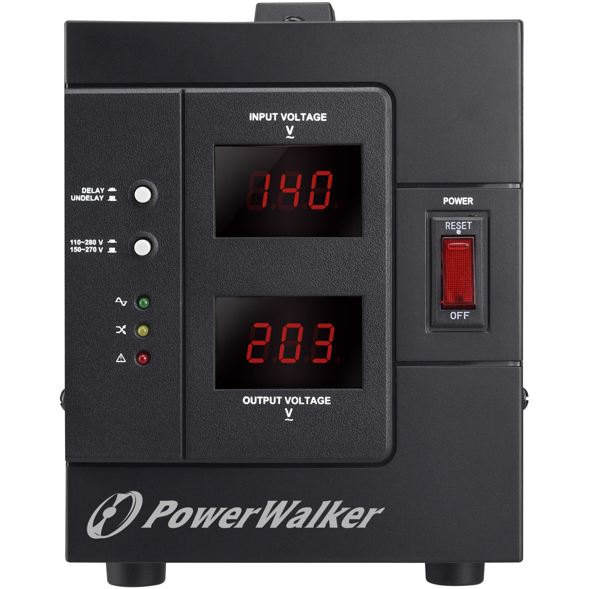Stabilizator automat de tensiune cu releu PowerWalker, puterea 2000VA/1600W,  monofazic, tip conector: 2xSchuko, protectie: supraincalzire 