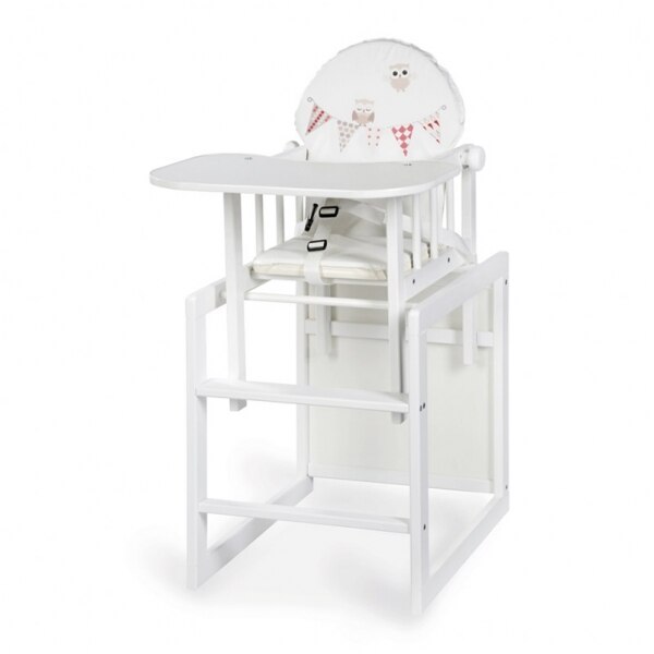 Scaun de masa cu spatar reglabil Aga III Owls White