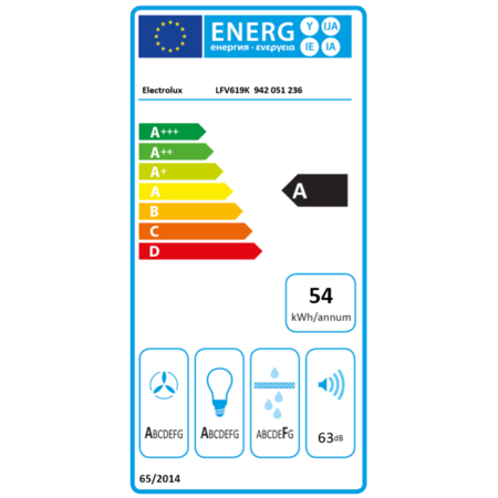 Hota incorporabila decorativa Electrolux LFV619K, Putere de absorbtie 700 mc/h, 1 motor, 90 cm, Conectivitate plita, Functie Breeze, Negru