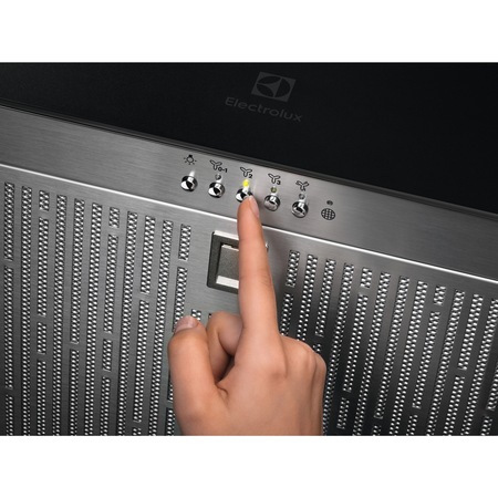 Hota incorporabila decorativa Electrolux KFIA19R, Putere de absorbtie 700 mc/h, 1 motor, 90 cm, Conectivitate plita, Functie Breeze, Negru rustic